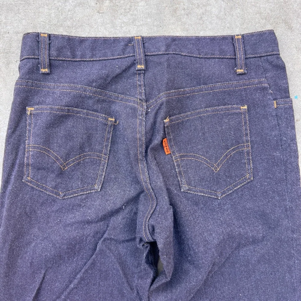 Vintage 70s Levis 517 Orange Tab Bell Bottom Flared Jeans Dark‎ Wash NO WASH